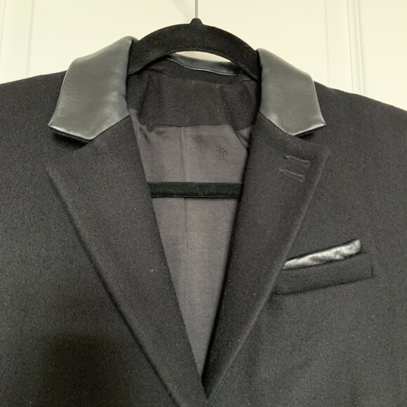 Women's The Kooples Black Wool Cashmere Blend Structured Coat Size 36 - Picture 10 of 16